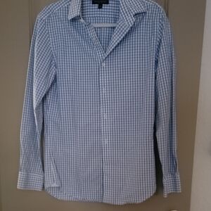 Banana Republic Grant Fit Blue Plaid Shirt